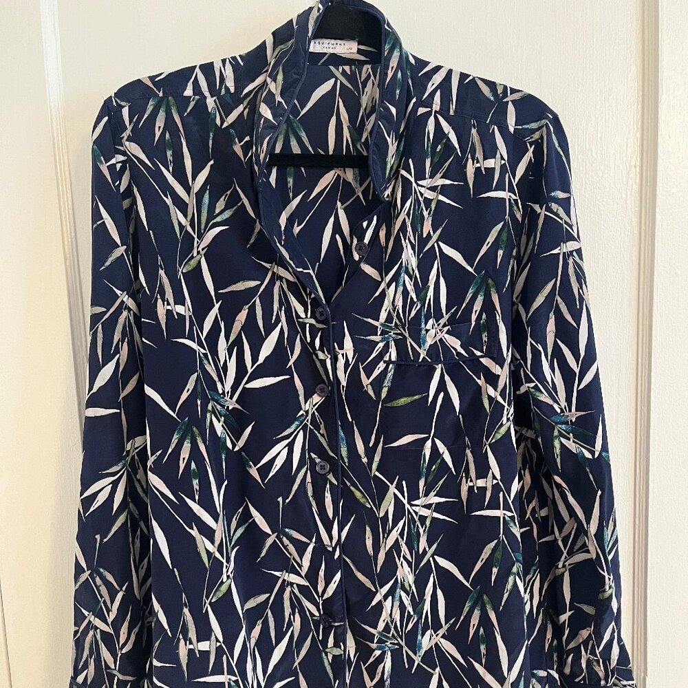 Equipment Silk Pajama Set Long Sleeve with Shorts